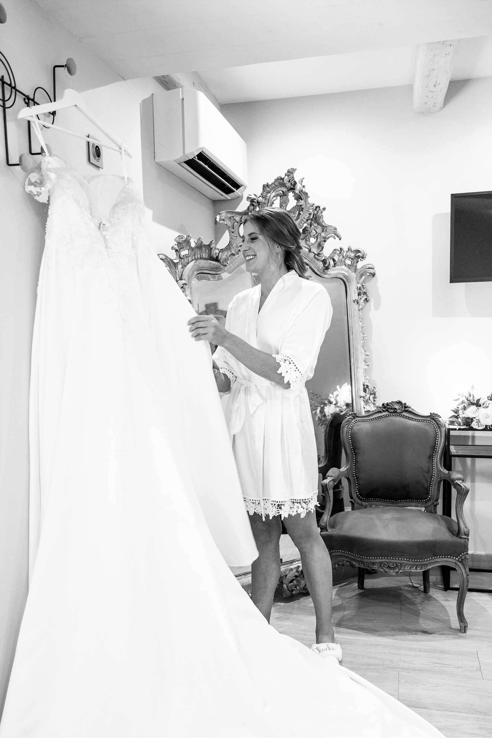 Shooting photo essayage robe de mariée